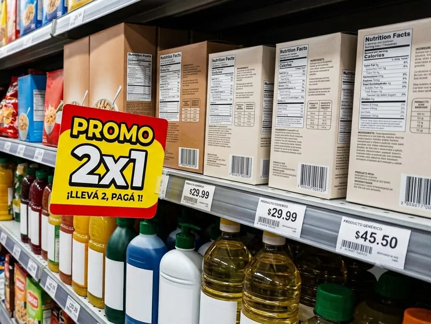 Evidencia fotográfica: material de la promo montado en la góndola